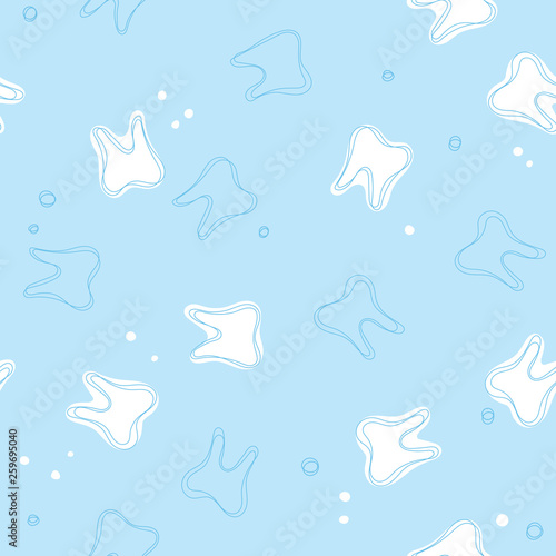 Vector seamless dental pattern. Cute teeth background with white for dental, oral medicine design.