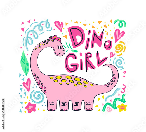 dinosau  hand drawn vector character photo