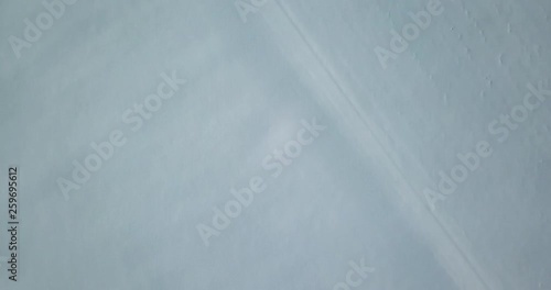 Aerial view of snow covered landscape