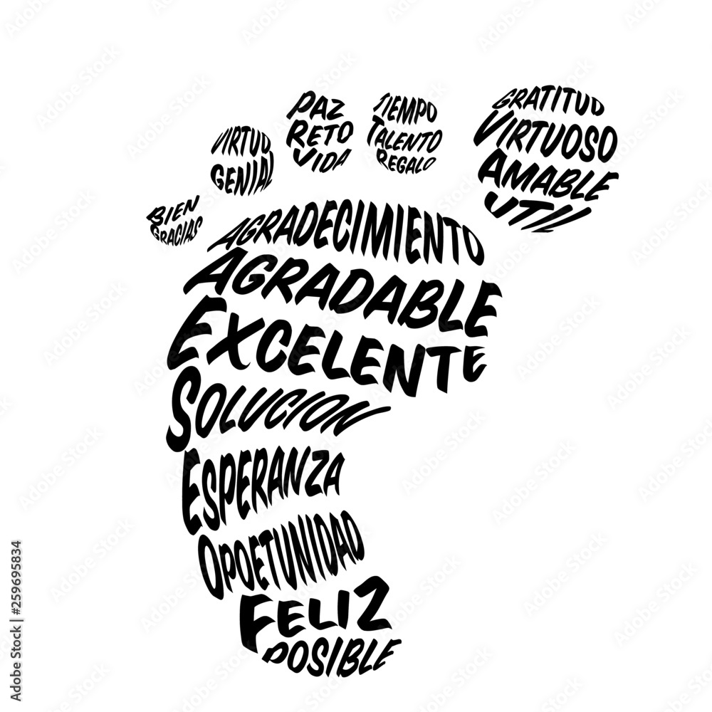 Palabras motivadoras que forman un pie Stock Vector Adobe Stock