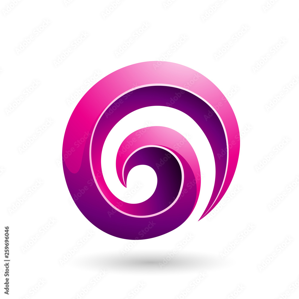 Magenta 3d Glossy Swirl Shape Vector Illustration Magenta 3d Glossy Swirl Shape Vector Illustration