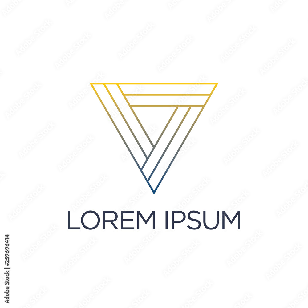 vector illustration modern inverted triangle icon and text vector illustration modern inverted triangle icon and text