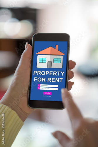 Property for rent concept on a smartphone