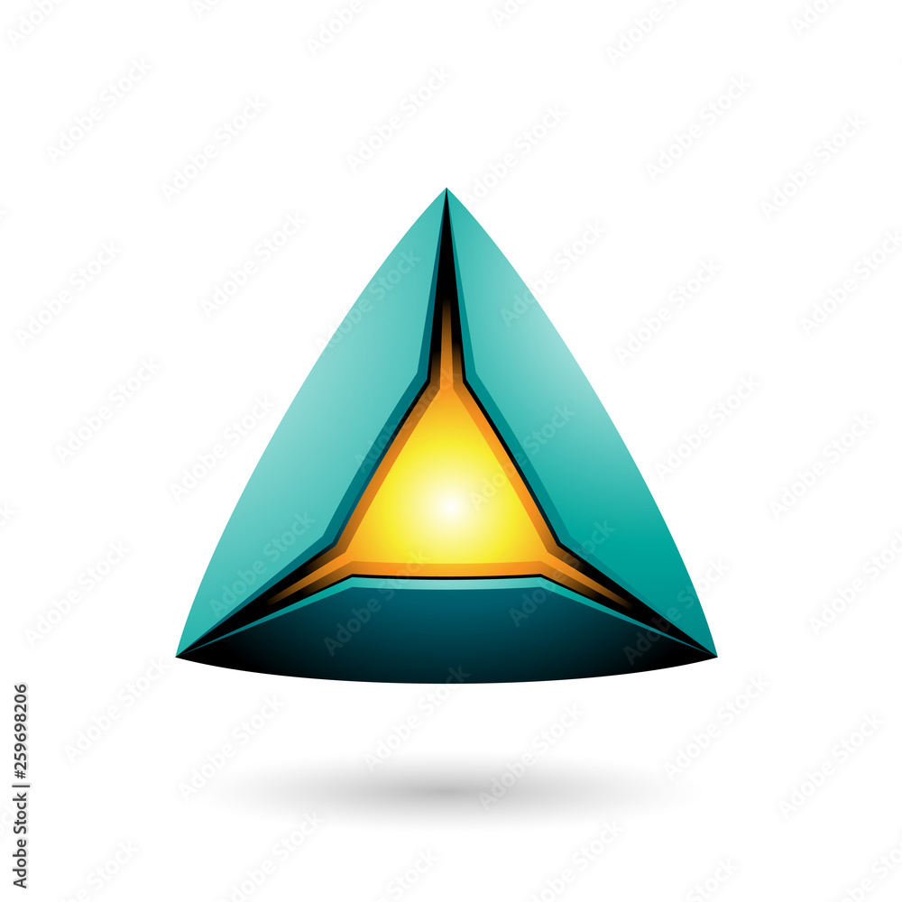 Persian Green Pyramid with a Glowing Core Vector Illustration Persian Green Pyramid with a Glowing Core Vector Illustration