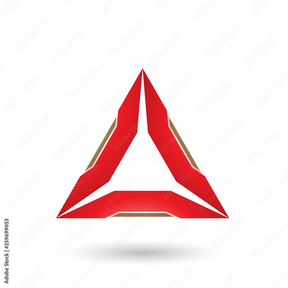 Obraz premium Red Triangle with Beige Edges Vector Illustration