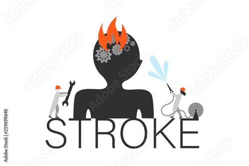 Brain stroke word concept banner