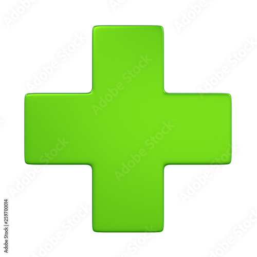 Green Cross Sign Isolated