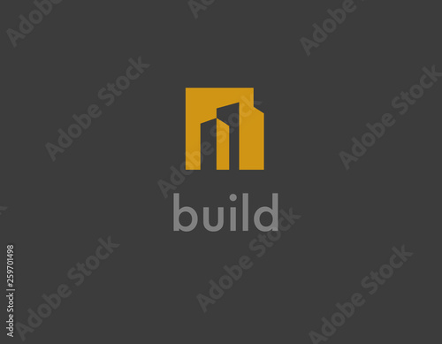 Creative logo abstract 3d cube for building company