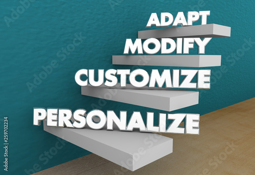 Slika na platnu Adapt Modify Customize Personalize Special Order 3d Illustration