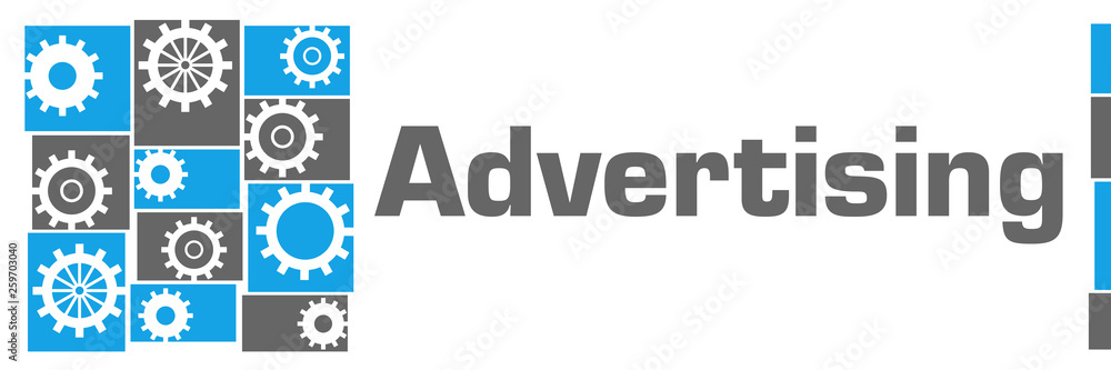 Advertising Blue Grey Gears Left Grid Advertising Blue Grey Gears Left Grid