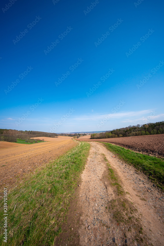 spring plowed fields for agriculture