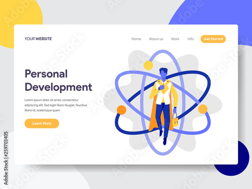 Landing page template of Personal Development Illustration Concept. Flat design concept of web page design for website and mobile website.Vector illustration