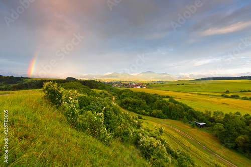 Rural summer landscape of Turiec region, central Slovakia.