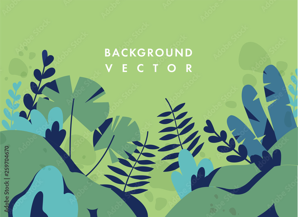 Fototapeta Vector landscape illustration with colorful colors - background with template text. Can be used for posters, placards, brochures, banners, web pages, headers, covers.