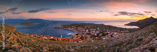 Village on Halki island in Dodecanese archipelago, Greece. © milangonda