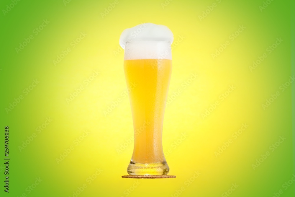Golden beer in glass with foam, alcohol beverage, bubbles. Golden beer in glass with foam, alcohol beverage, bubbles.