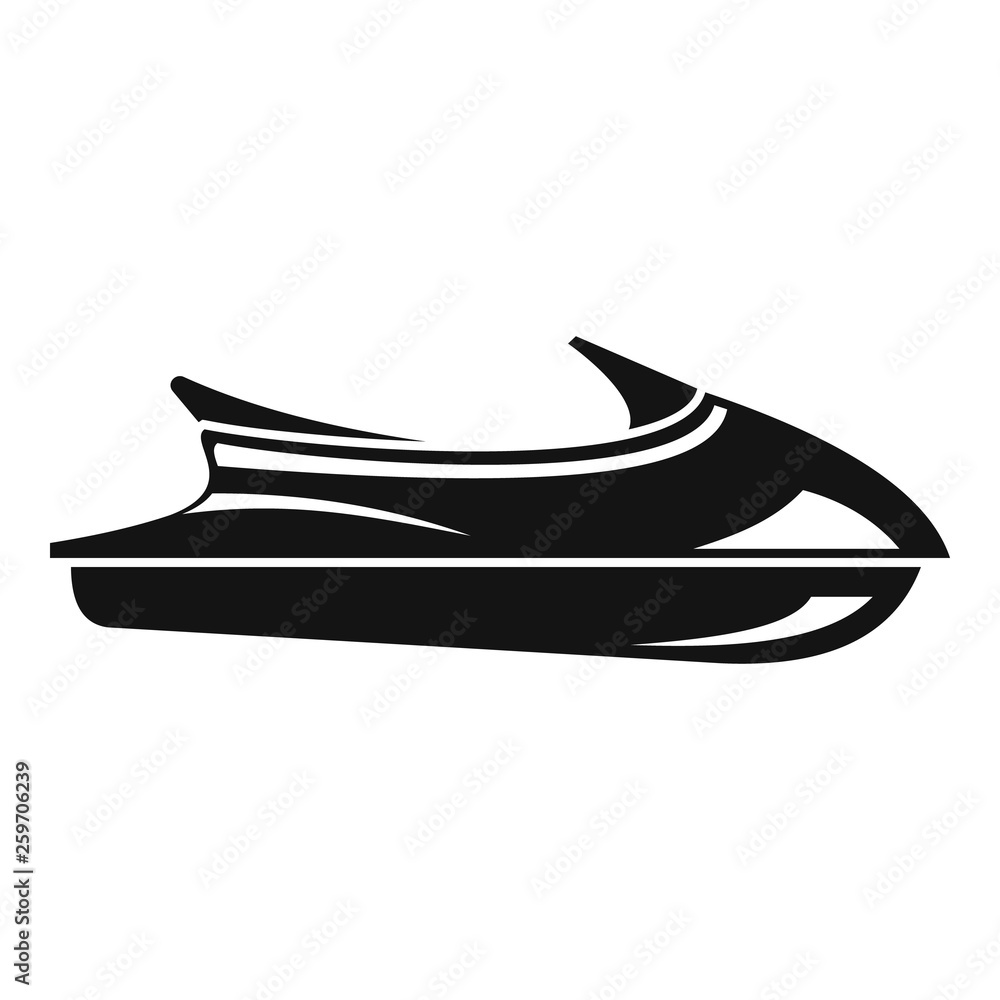 Ocean jet ski icon. Simple illustration of ocean jet ski vector icon for web design isolated on white background Ocean jet ski icon. Simple illustration of ocean jet ski vector icon for web design isolated on white background