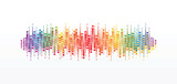 Pulse circle music player. Audio colorful wave logo. Vector equalizer element