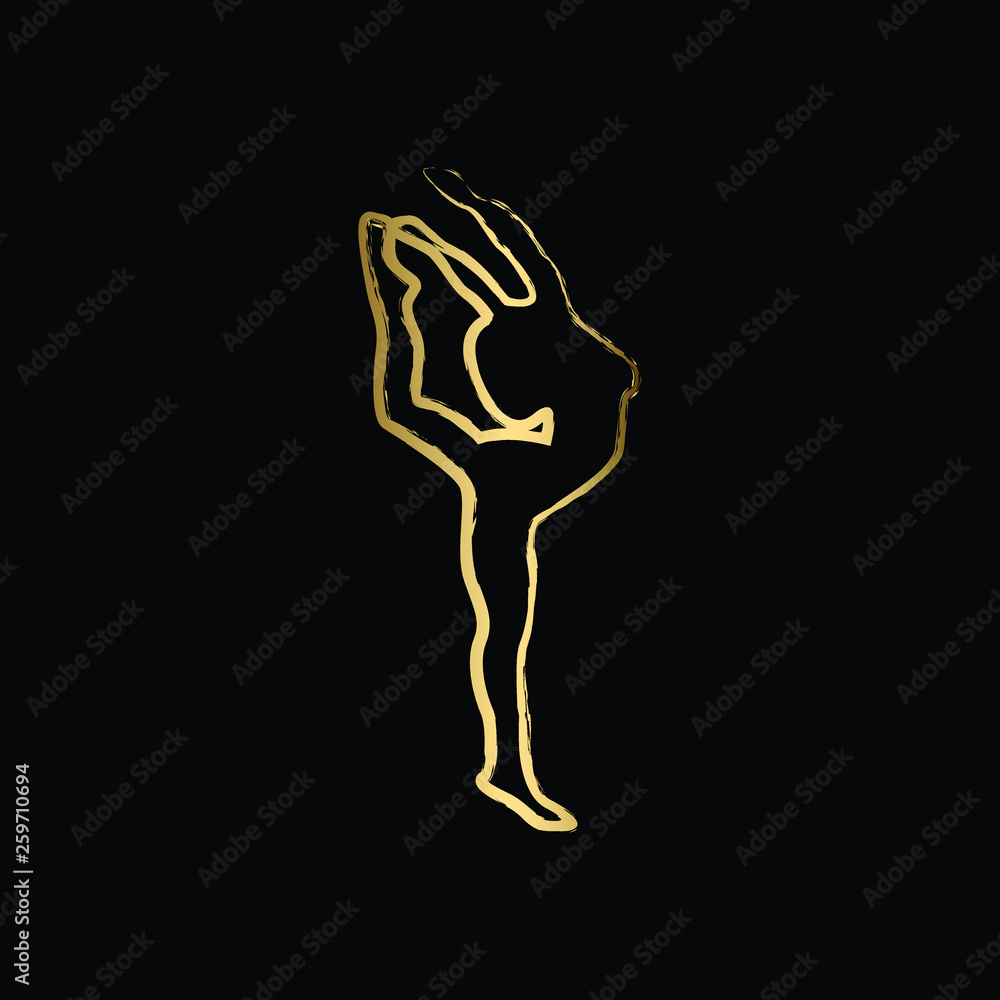 Abstract Hand Drawn Gymnastic Logo Design , Editable in Vector Format in Black and Gold Color | Gymnastic Icon Abstract Hand Drawn Gymnastic Logo Design , Editable in Vector Format in Black and Gold Color | Gymnastic Icon