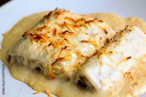 Canelones gratinados bechamel