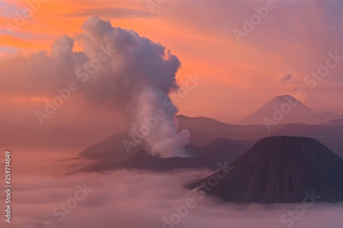 bromo Indonesia volcano eruption sunrise