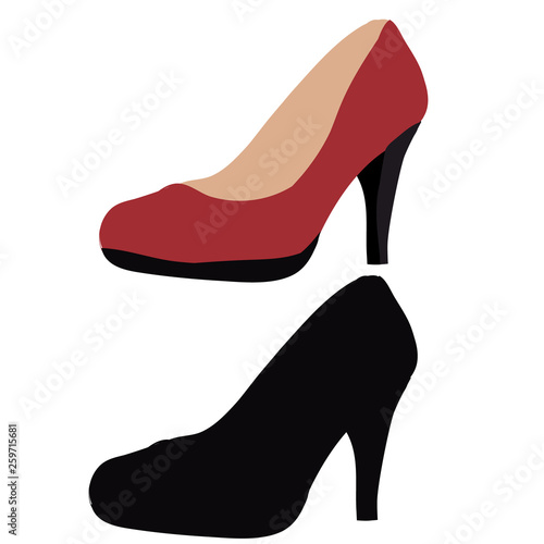 vector isolated shoes red heeled shoes