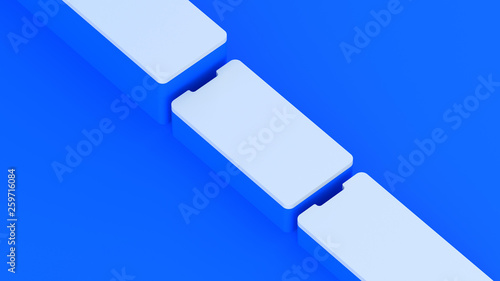 isometric trio display smartphone flat