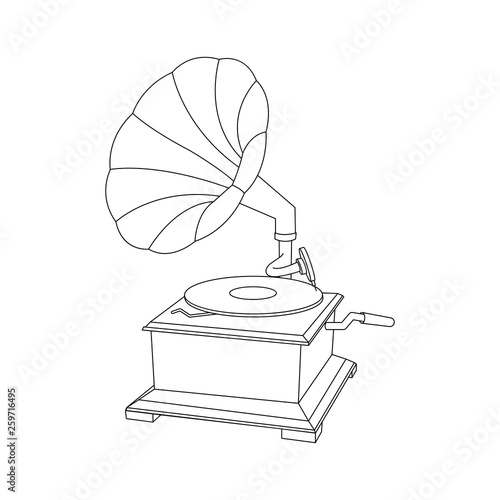 Gramophone Illustration Drawing