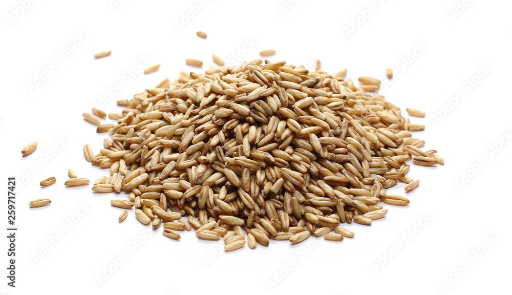 Peeled oat grains isolated on white background Peeled oat grains isolated on white background