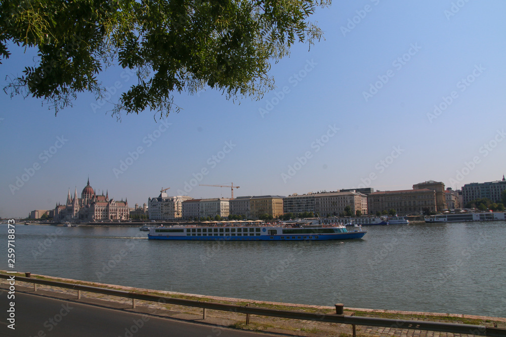 Danube river in Budapest in Hungary