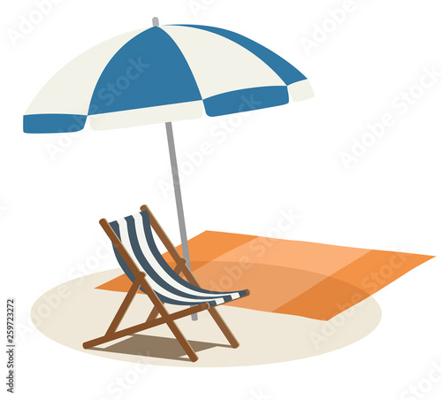 Umbrella and beach chair