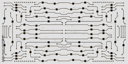 Vector circuit board background. Abstract flat circuit board illustration