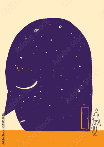 Illustration of space in man's head