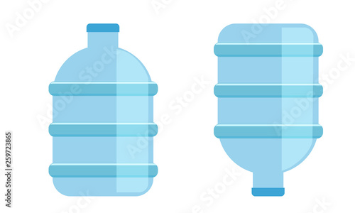 Big water bottle for coolers. Mineral water bottle icon isolated. Flat style vector illustration.
