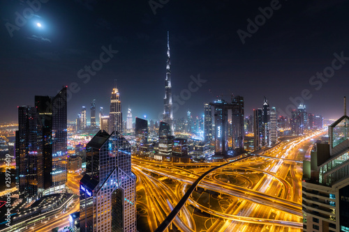 Dubai landscape by night