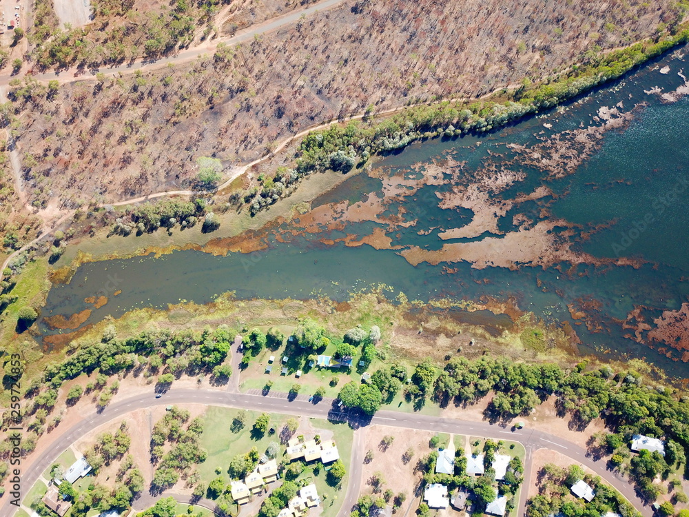 Aerial view of Lake Jabiru in dry season. Jabiru is the main township in Kakadu National Park