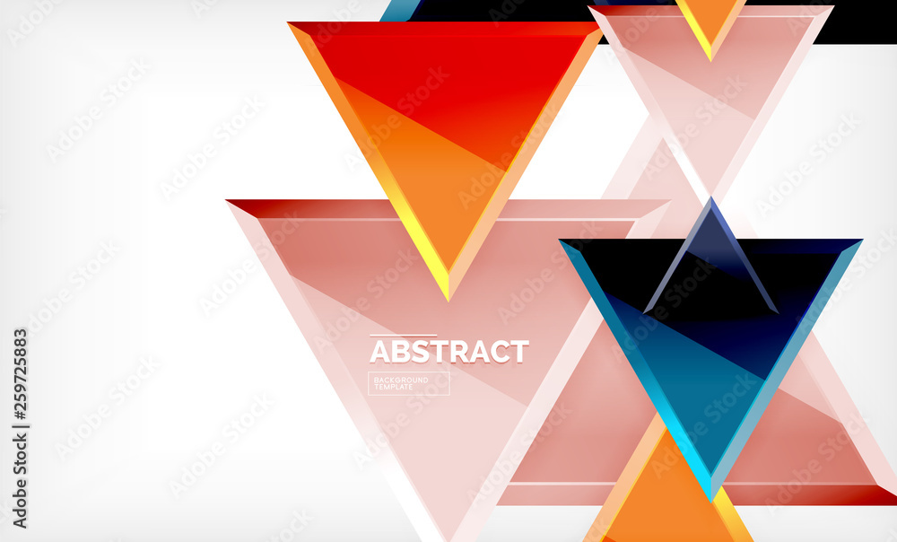 Flying triangles compostion geometric background Flying triangles compostion geometric background