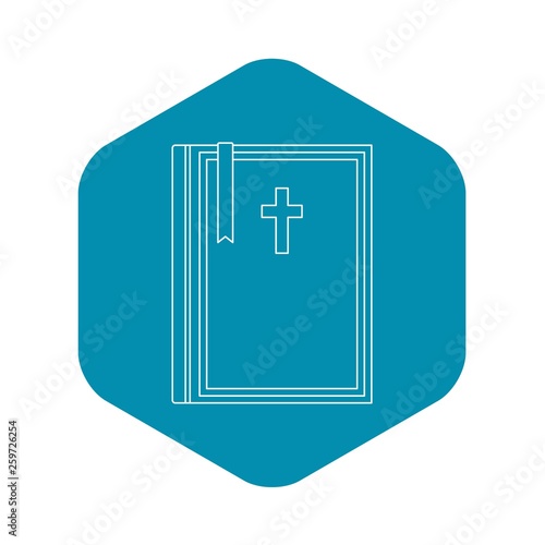 Bible icon. Outline illustration of bible vector icon for web