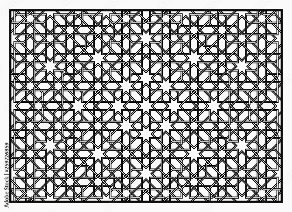 Arabesque pattern for laser cutting. Vector oriental style ornament. Arabesque pattern for laser cutting. Vector oriental style ornament.