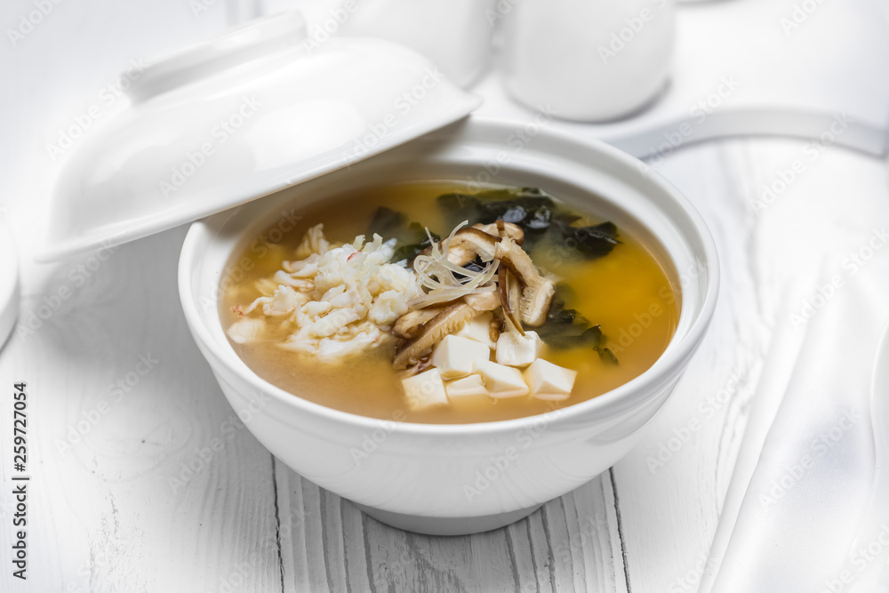 Nutricious fish soup with vegetables in a bowl Nutricious fish soup with vegetables in a bowl