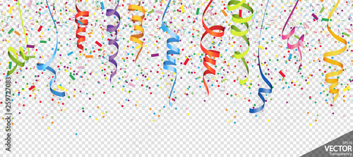 confetti and streamers party background