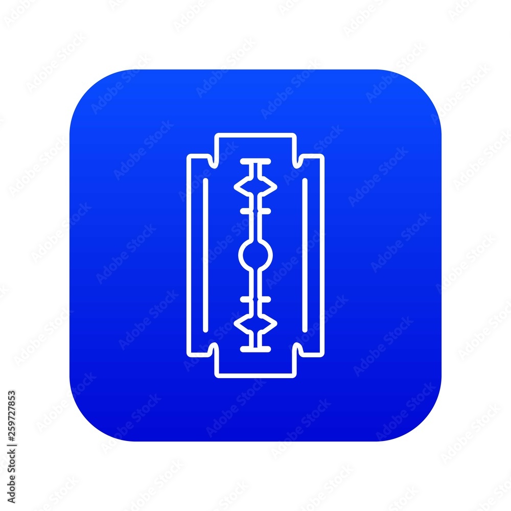 Razor blade icon blue vector isolated on white background Razor blade icon blue vector isolated on white background