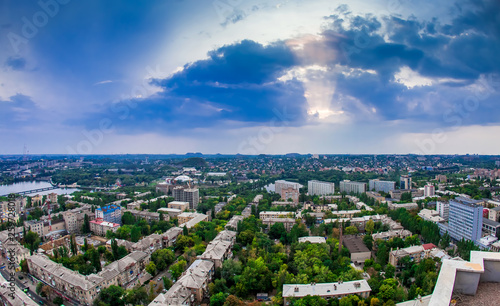 Panorama of the city of Donetsk from a great height