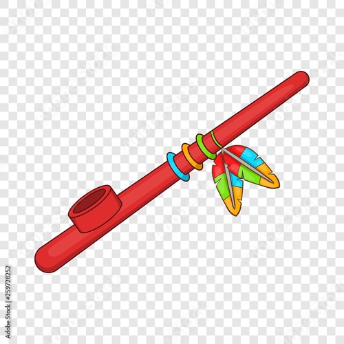 Indian peace pipe icon in cartoon style on a background for any web design 