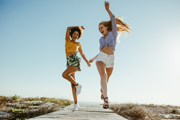 Girls enjoying their vacation