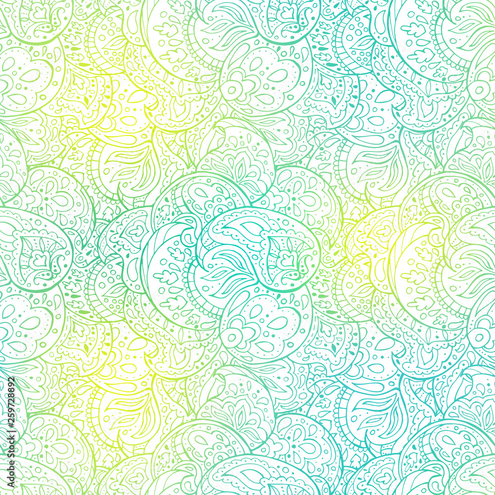 Obraz premium Vintage seamless pattern. paisley print. Traditional ethnic ornament. Asian motifs for fashion, interior, cover, textile, wrapping, scrapbook, background. Boho style