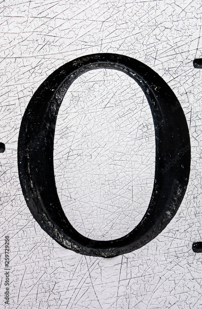Written Wording in Distressed State Typography Found Number Zero Written Wording in Distressed State Typography Found Number Zero