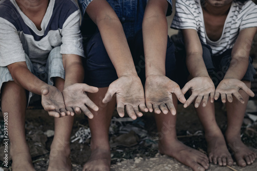 Child labor in building commercial building structures. World Labor Day concept