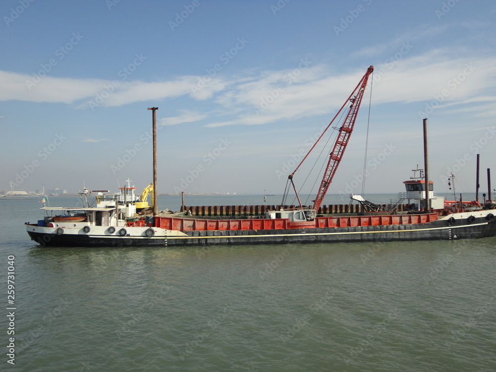 Construction work off the coast of Venice