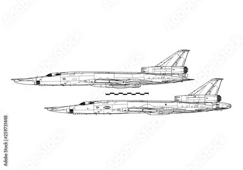 Tupolev Tu-22 Blinder. Outline drawing